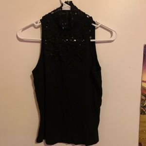 Black Beaded Turtleneck Small